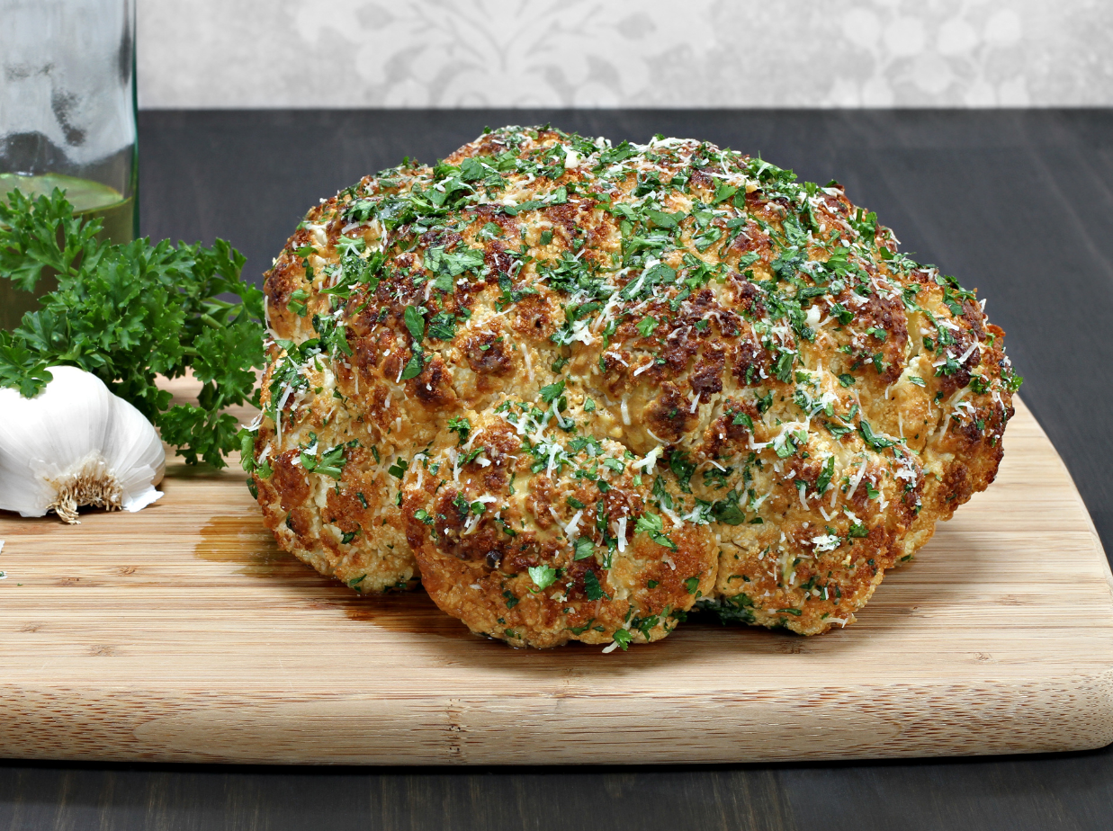 Roasted Cauliflower With Herby Tahini Dressing